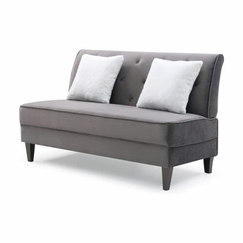 2 Seater Armless Velvet Sofa – Zavior Furniture Dubai