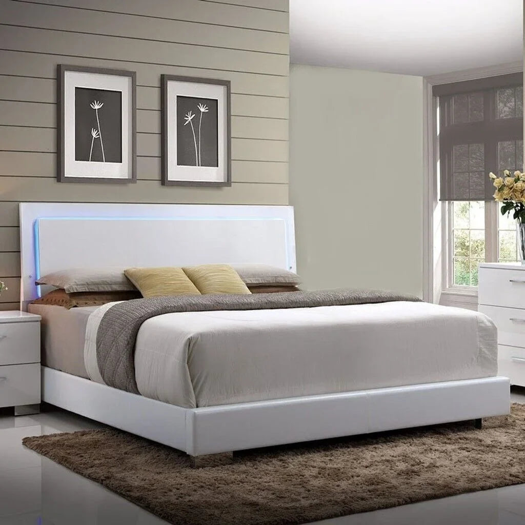 Felicity Bedroom Set with LED Lighting Glossy White