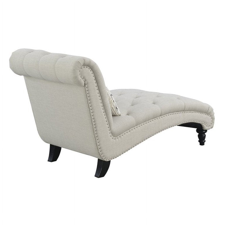 Chesterfield Tufted Nailhead Armless Chaise Lounge