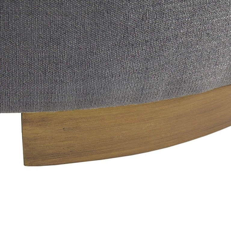 Oval Shape Grey Storage Ottoman