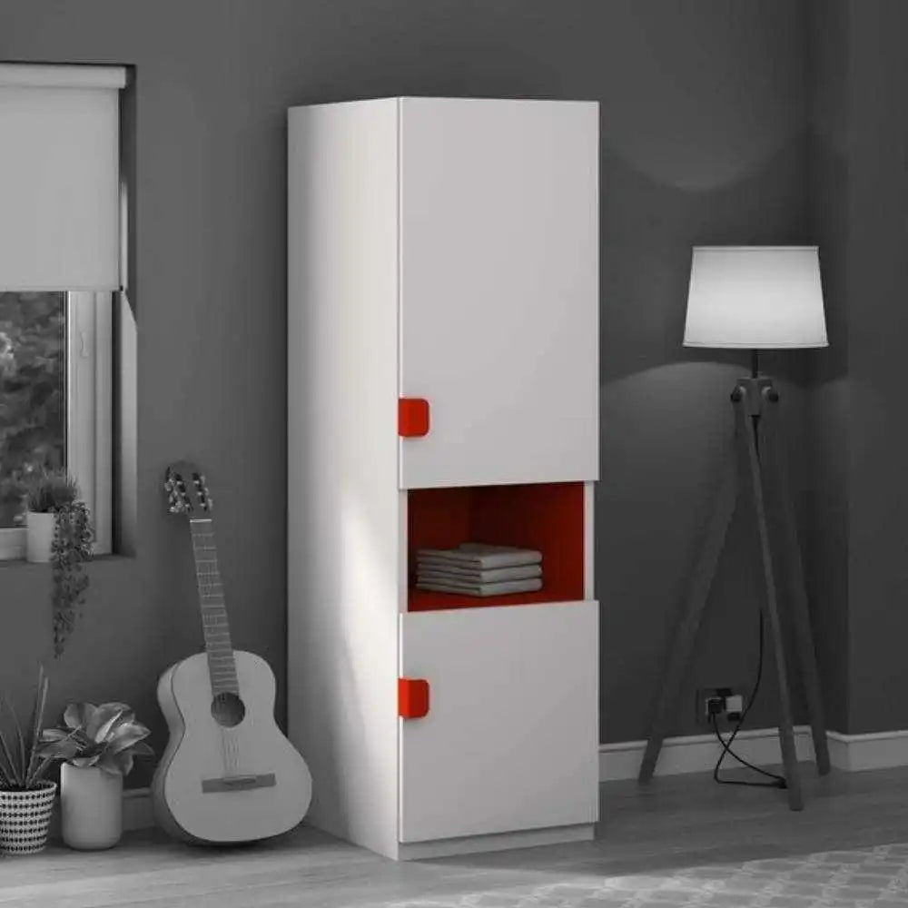 1 Door MDF Wardrobe, Sky Blue Mid Shelf | Zavior Furniture