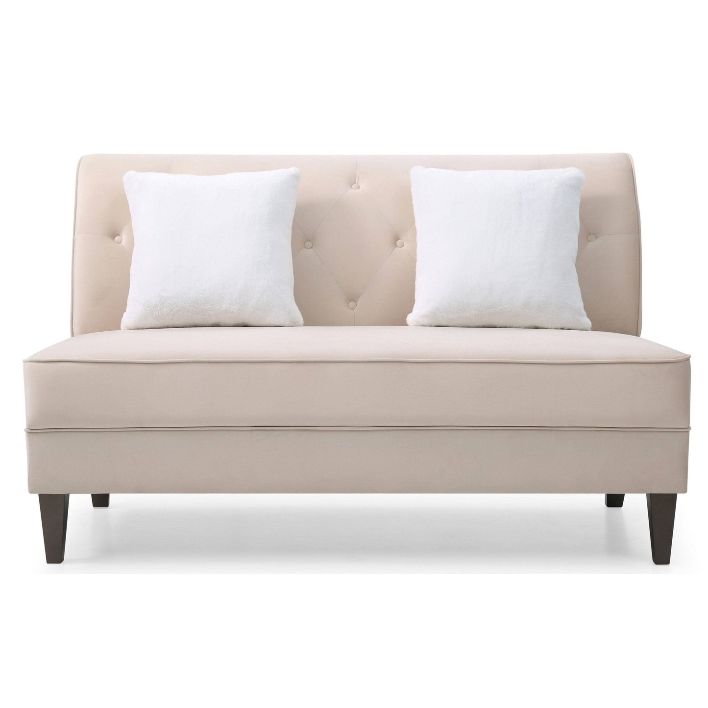 2 Seater Armless Velvet Sofa – Zavior Furniture Dubai
