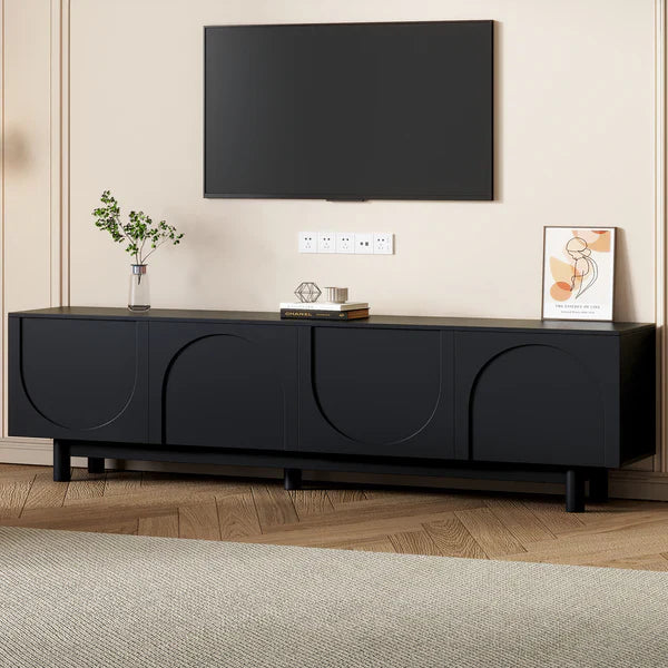 Minimalist TV Stand with Arch Cabinets for TVs Up to 78"