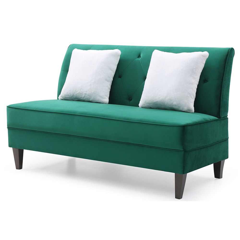 2 Seater Armless Velvet Sofa – Zavior Furniture Dubai