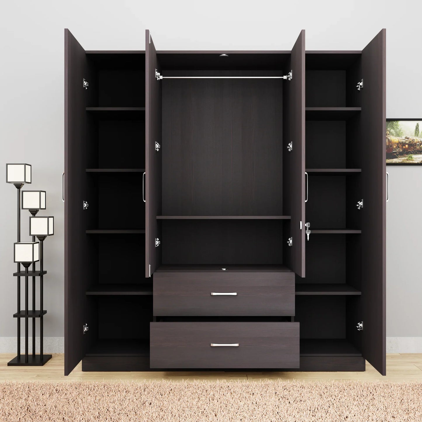 Zaviour Furniture Linch 4 Door Wardrobe