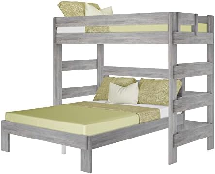 Farmhouse Twin over Queen L Shaped Bunk Bed - Barnwood Brown