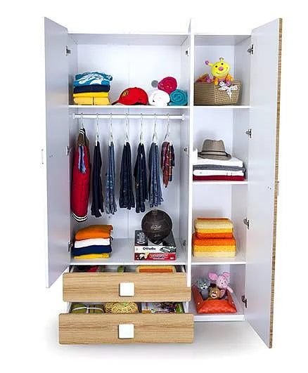 Three Door Wardrobe with Two Drawers