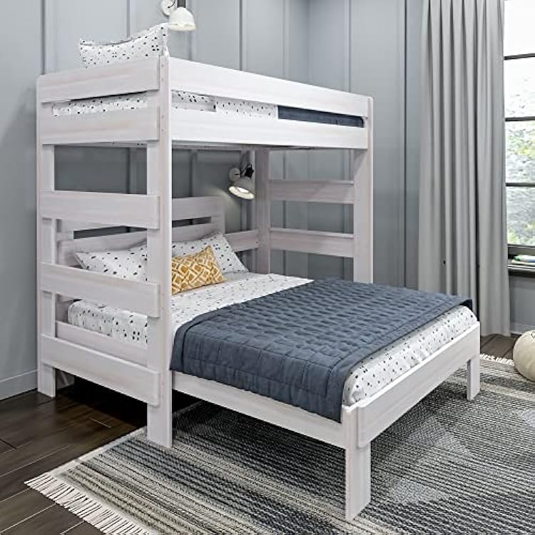 Farmhouse Twin over Queen L Shaped Bunk Bed - Barnwood Brown