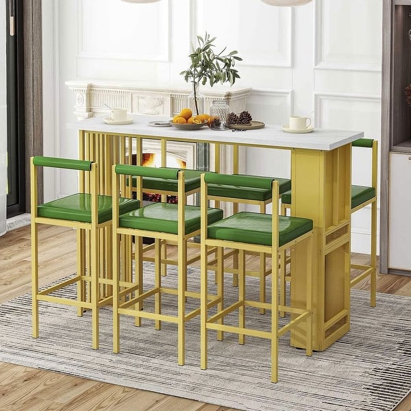 7-Piece Modern Counter Height Bar Table with Stools