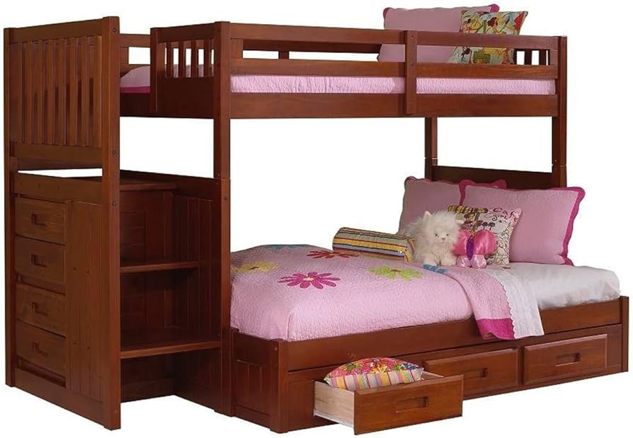 MERLOT TWIN OVER FULL STAIRBED | DISCOVERY WORLD FURNITURE