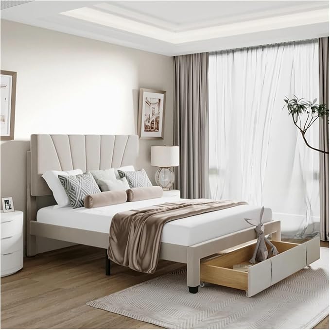 Hie Queen Upholstered Storage Platform Bed