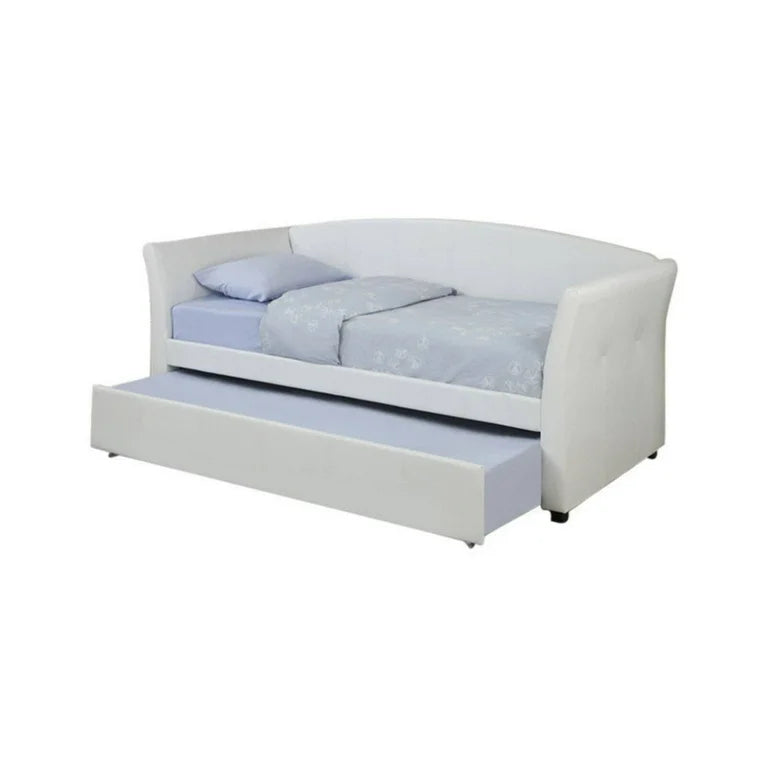 Adriana Faux Leather Daybed with Pull-Out Trundle