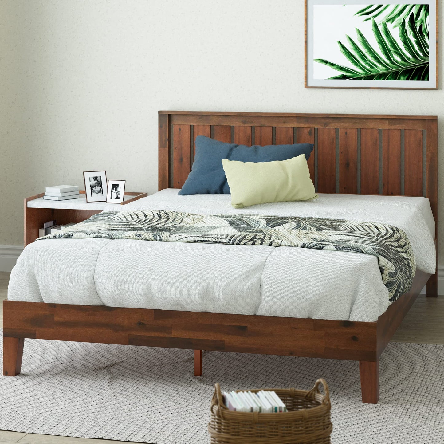 Espresso Solid Wood Plat Form Bed