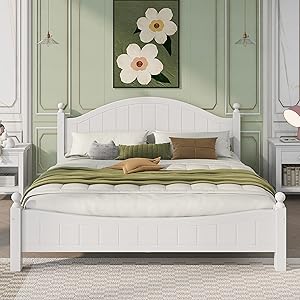 White 6 Piece Bedroom Set with Bed, Dresser & Mirror