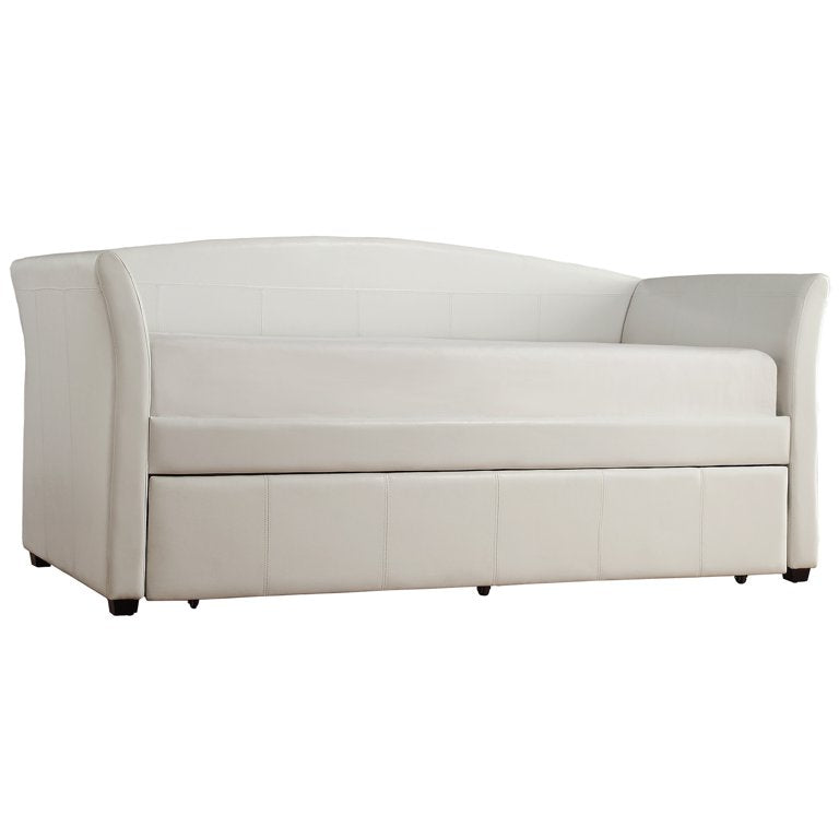 Adriana Faux Leather Daybed with Pull-Out Trundle