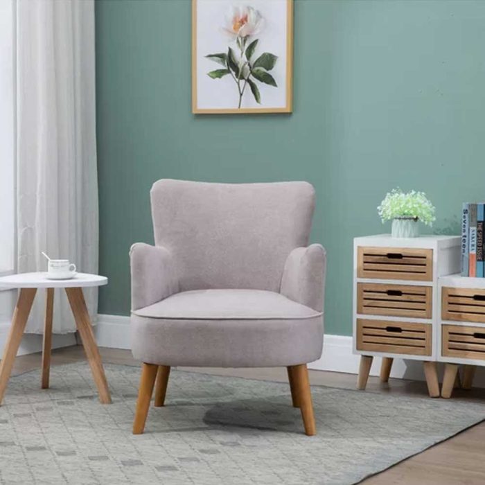 Abbeville Accent Chair – Tub Chair with Wooden Legs