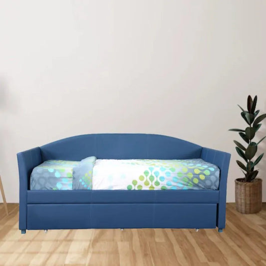 Adriana Faux Leather Daybed with Pull-Out Trundle