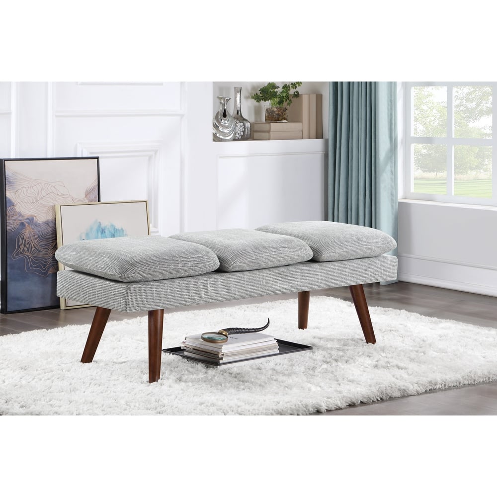 Amanda 54 Mid-Century Bench – Modern Upholstered Bench for Dubai & UAE Homes