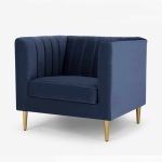 Velvet Arm Chair Amicie Channel Tufted