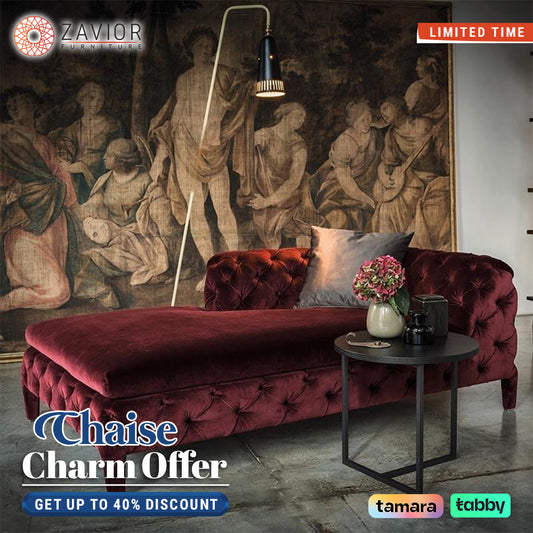 Luxury Windsor Chaise Longue – Elegant Velvet Seating for Dubai Homes