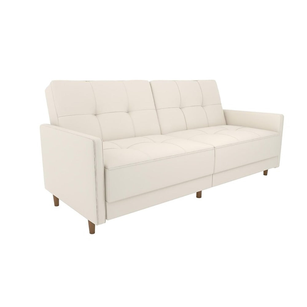 Benitez Twin Faux Leather Tufted Back Sofa