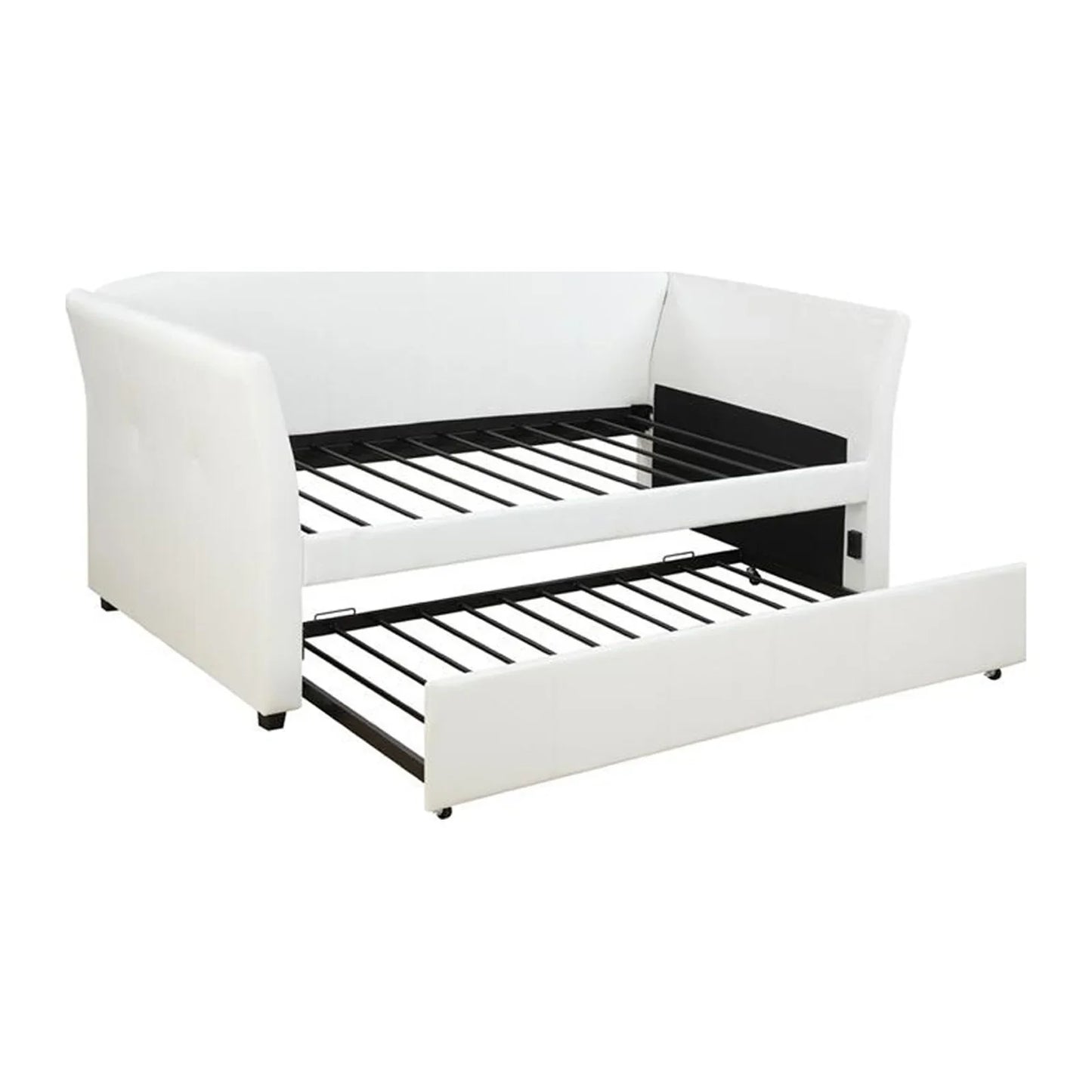 Adriana Faux Leather Daybed with Pull-Out Trundle