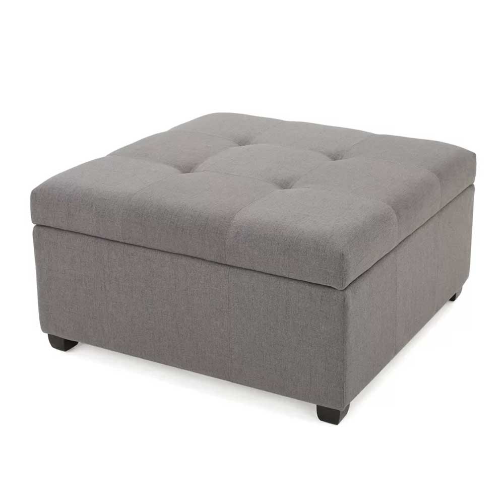 Button Tufted Square Ottoman with Storage