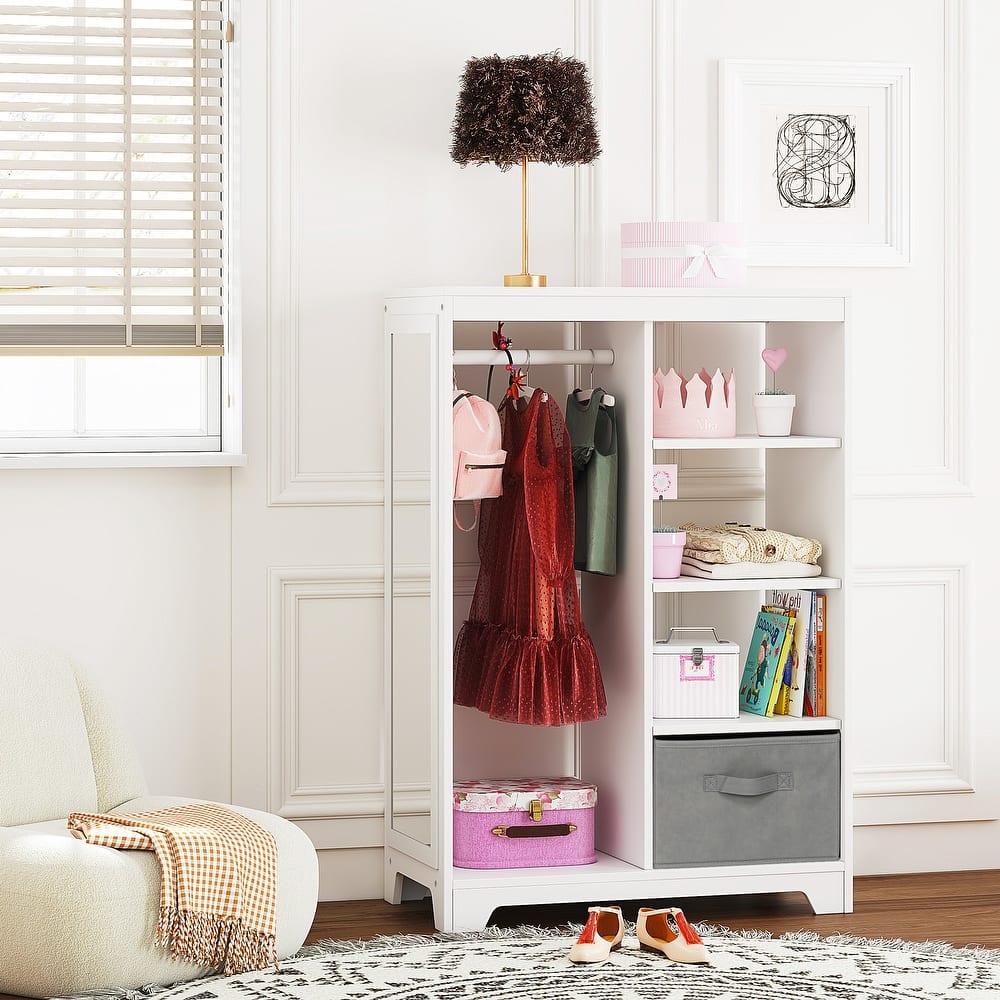 COSTARS Kids Dress-Up Storage with Mirror and Storage Bin – Play Armoire Dresser for Kids in Dubai