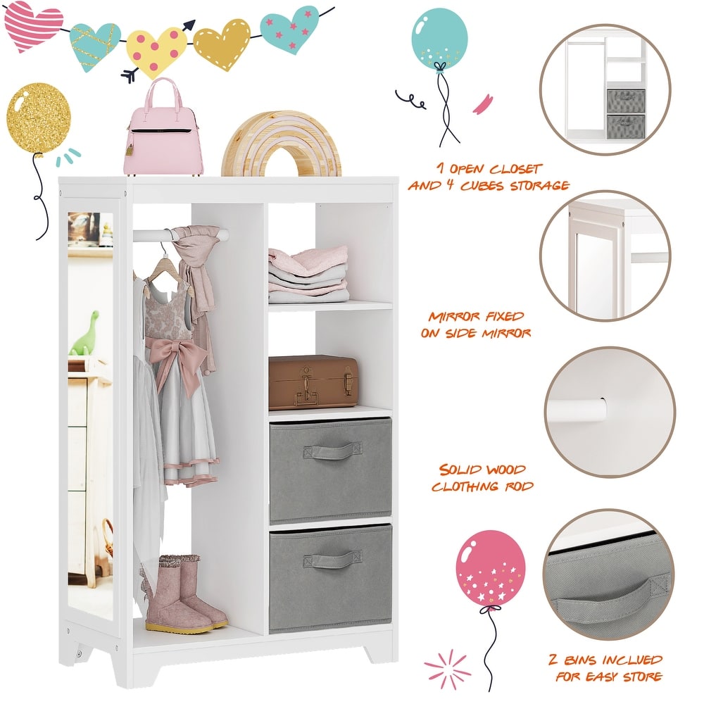 COSTARS Kids Dress-Up Storage with Mirror and Storage Bin – Play Armoire Dresser for Kids in Dubai