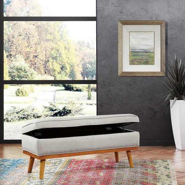 Carson Carrington Sastamala Mid-century Storage Bench - Grey