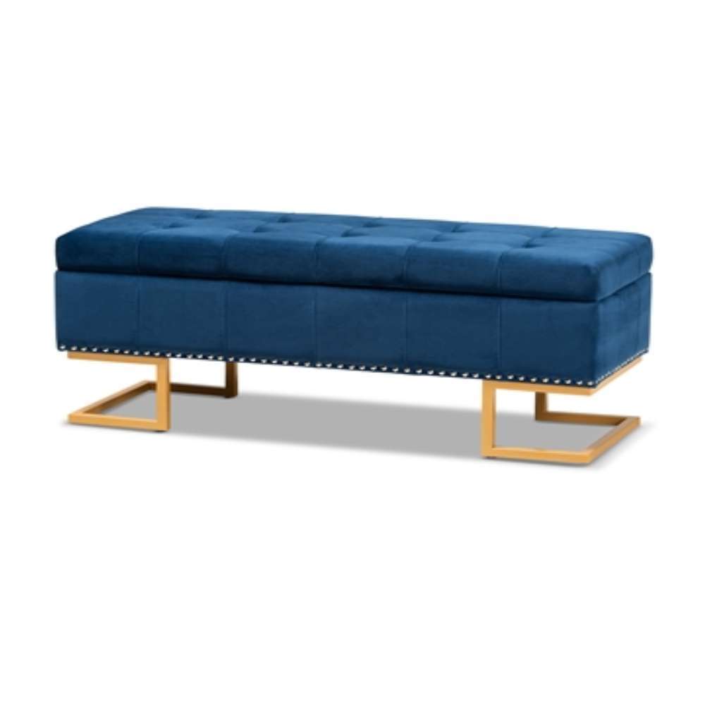 Ellry Luxe Fabric Storage Ottoman Bench