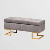 Ellry Luxe Fabric Storage Ottoman Bench