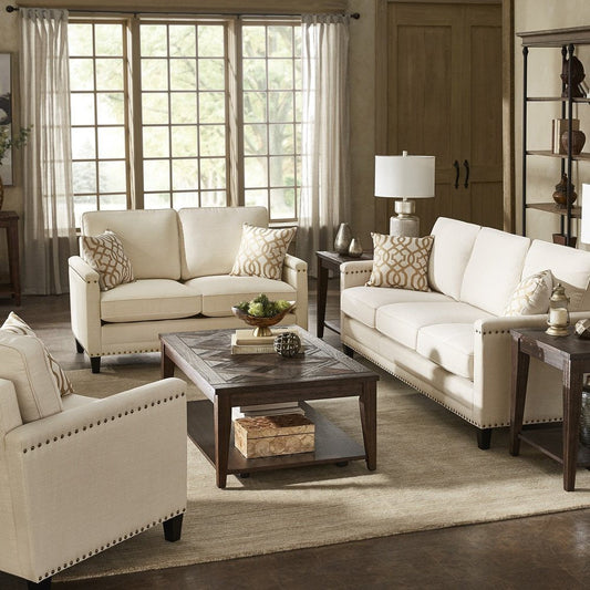 Hersfeld Ivory Fabric Sofa or Loveseat