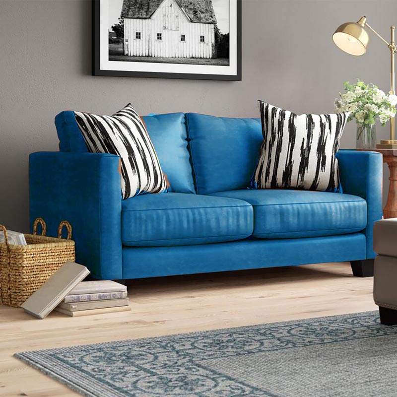 Hubbardston Faux Leather Square Arm Loveseat