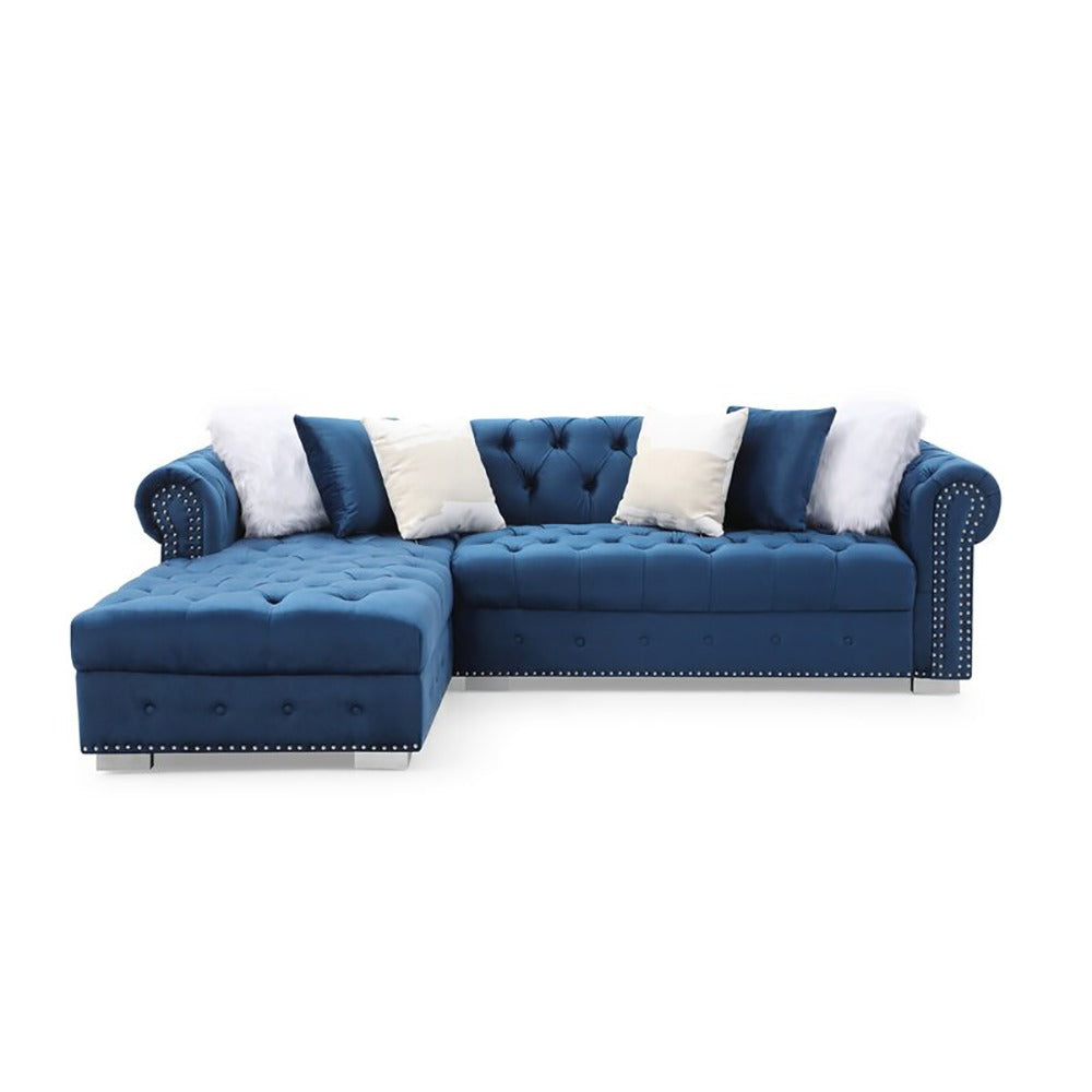 Jilian Velvet Left Hand Facing Sectional Sofa – 2-Piece Luxurious Comfort & Timeless Elegance