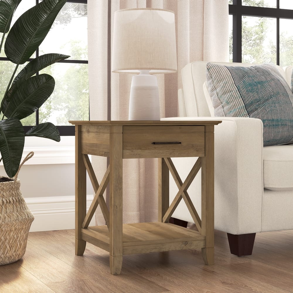 Key West End Table with Storage by Bush Furniture