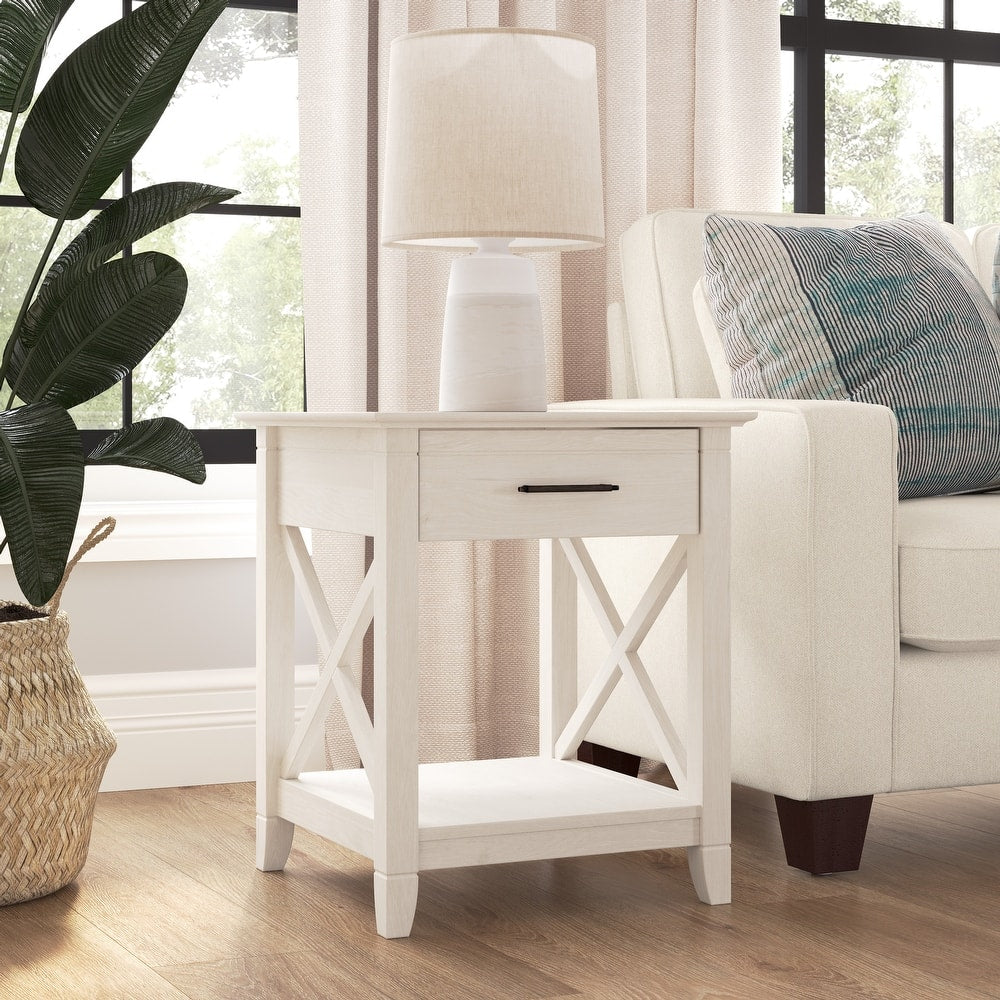 Key West End Table with Storage by Bush Furniture