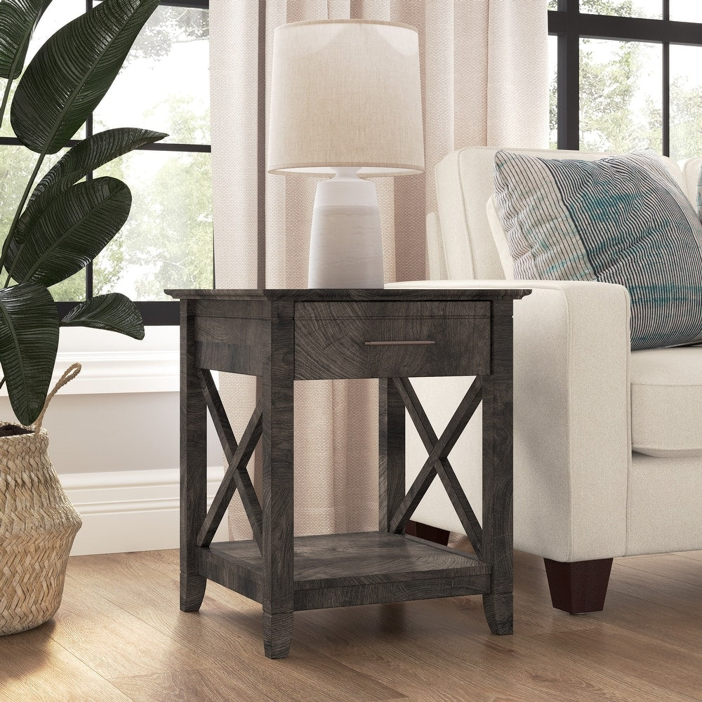 Key West End Table with Storage by Bush Furniture