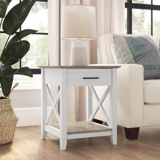Key West End Table with Storage by Bush Furniture