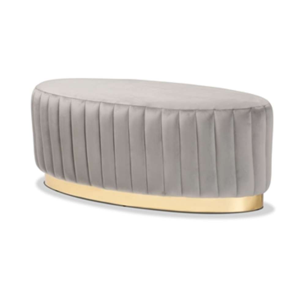 LUXE Velvet Oval Ottoman