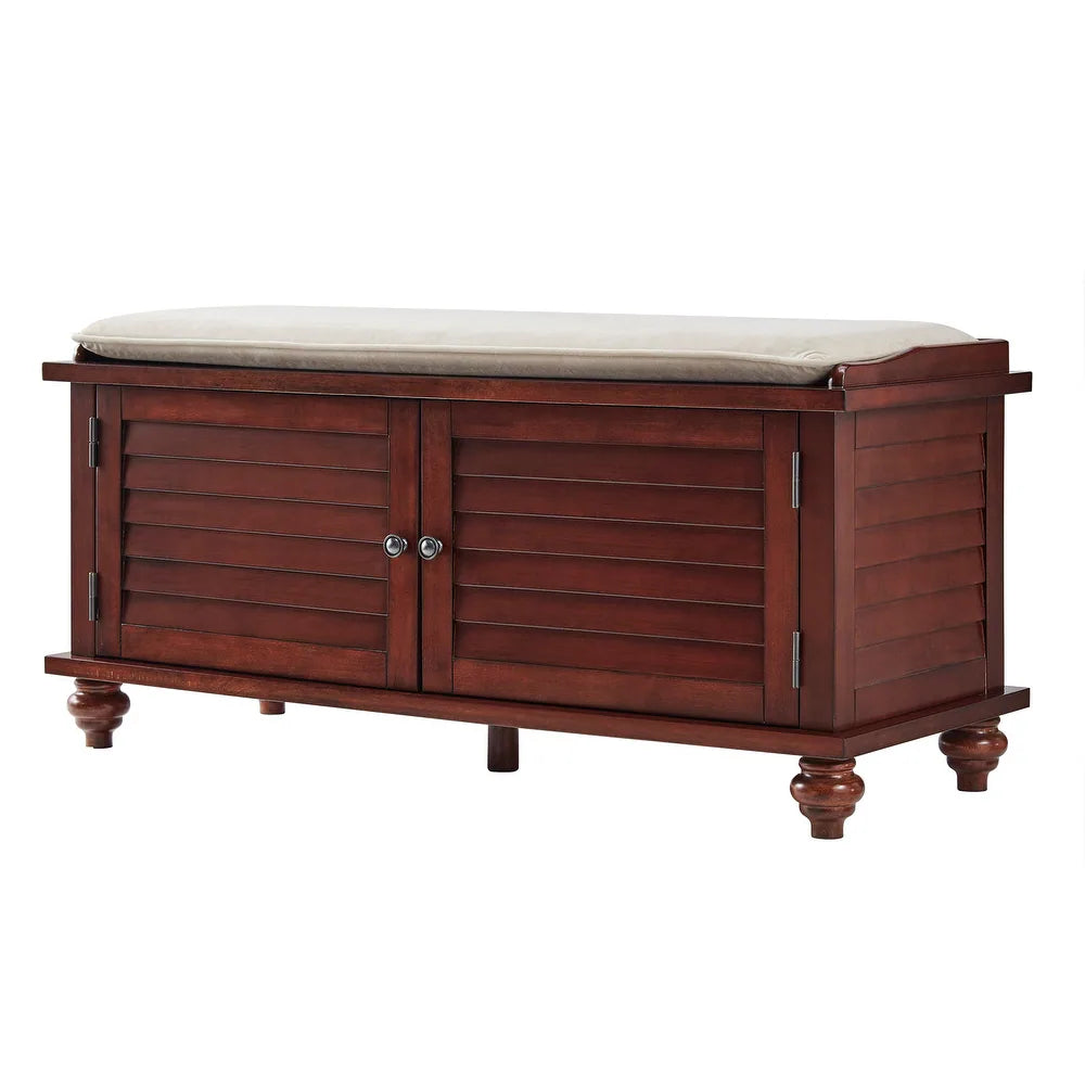 Maybelle Velvet Cushion Shutter Door Storage Bench by iNSPIRE Q Classic - Espresso
