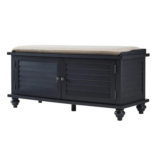 Maybelle Velvet Cushion Shutter Door Storage Bench by iNSPIRE Q Classic - Espresso