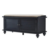 Maybelle Velvet Cushion Shutter Door Storage Bench by iNSPIRE Q Classic - Espresso