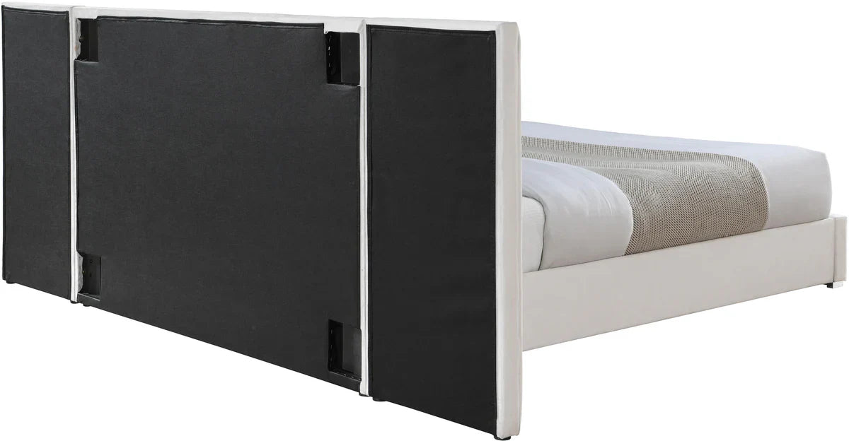 Box Channeled Wall Upholstered Bed