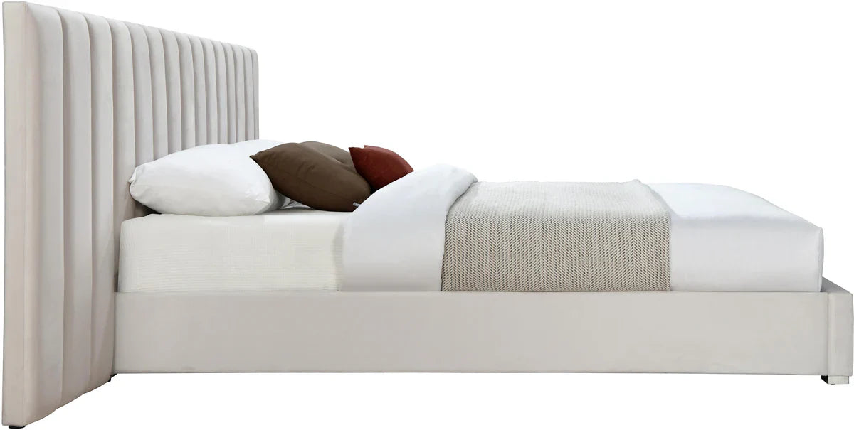 Box Channeled Wall Upholstered Bed