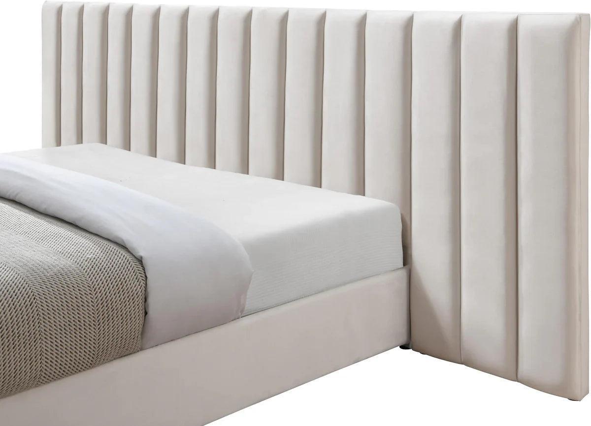 Box Channeled Wall Upholstered Bed