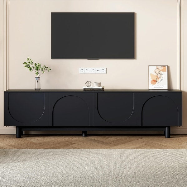 Minimalist TV Stand with Arch Cabinets for TVs Up to 78"