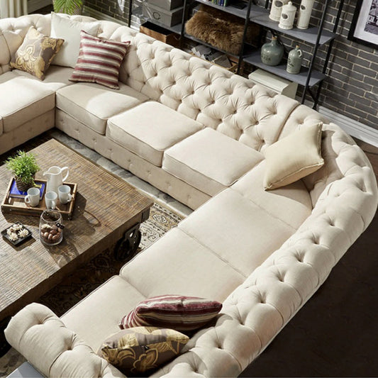 Chesterfield 11-Seat U-Shaped Sectional Sofa - Luxury Seating for Dubai Homes