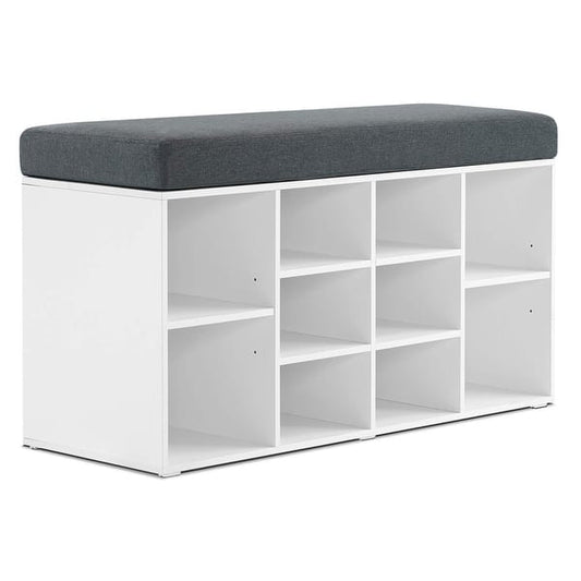 Luxurious Shoe Storage Bench with Cushion and 10 Cubbies – Perfect for Dubai Homes
