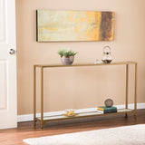 SEI Furniture Grant Narrow Console Table with Glass Shelf Display – Dubai, UAE
